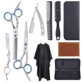Hair Scissors Kit – 10 Pieces Stainless Steel Precision Shears for Dry & Wet Hair, Professional and Personal Hair Cutting Set for Men and Women