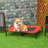 PawHut 36" x 30" Elevated Cooling Dog Cot Pet Bed with Mesh Ventilation for Summer Comfort Red