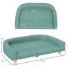 PawHut Large Dog Sofa Bed with Washable Cushion, Green, Comfortable Pet Couch for Dogs & Cats