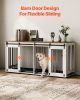 VEVOR Dog Crate Furniture 72 in Indoor Wooden Dog Kennel with Tray Heavy Duty