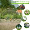 Large Chicken Coop Metal Chicken Run with Waterproof and Anti-UV Cover, Dome Shaped Walk-in Fence Cage Hen House for Outdoor and Yard Farm Use