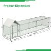 16x3FT Metal Chicken Coop Run Backyard Hen House Poultry Habitat Cage w/Cover