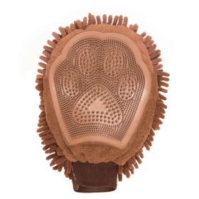DGS Pet Products Dirty Dog Grooming Mitt Brown 10" x 7" x 1" (Color: brown)
